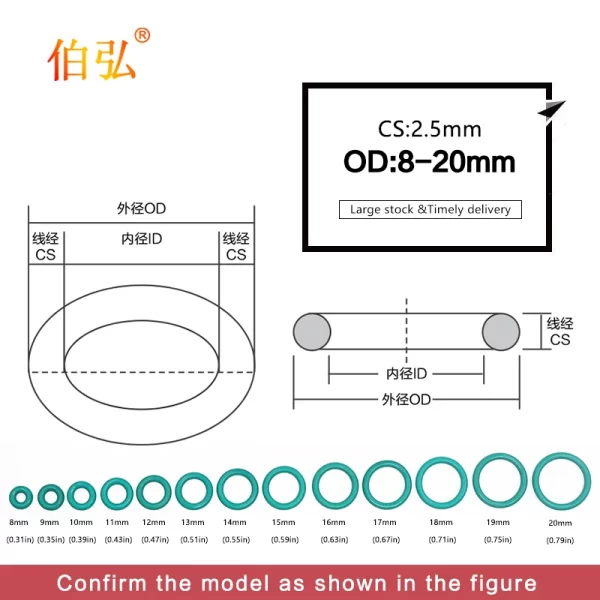 Fluororubber O-Ring 10PCS/lot FKM Sealing CS 2.5mm OD8/9/10/11/12/13/14/15/16/17/18/19/20mm O-Ring Seal Gasket Ring - Image 5