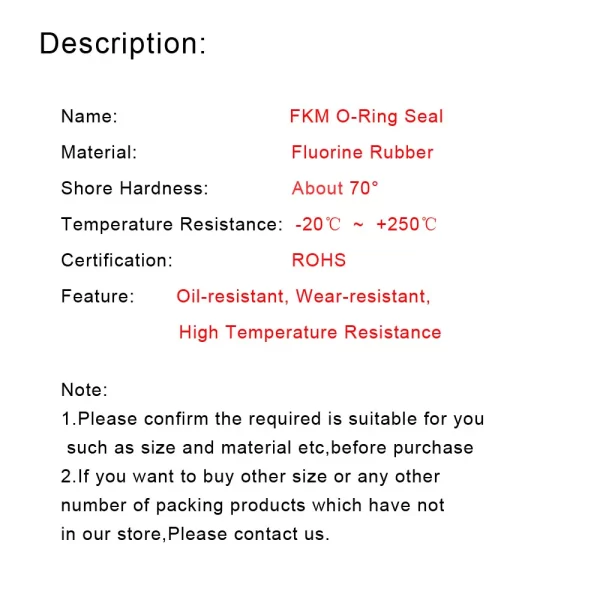 FKM Ring Gaskets CS 4mm OD 12mm~480mm Fluorine Rubber O-Ring Washer Resistance To Oil Aging Abrasion Ozone Fuel Chemical Seal - Image 2