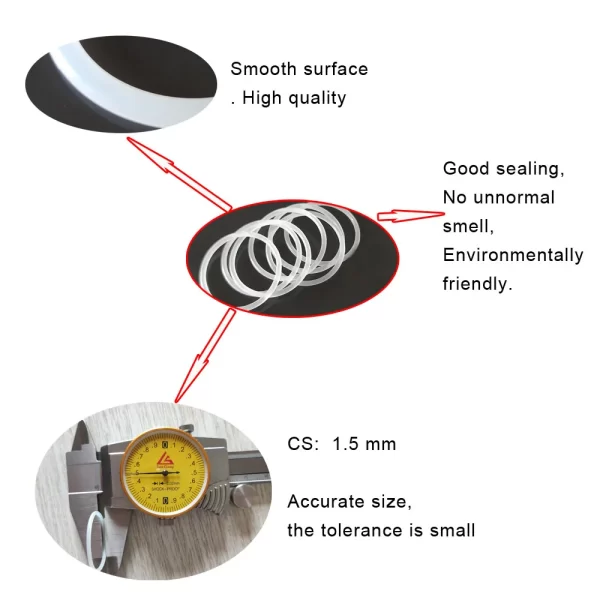 CS1.5mm Silicone Rubber O-Ring Seal ID1.5/2/3/4/5/6/7..5 33/34/35/36-100mm Food Glade VMQ Gasket High Temperature Washer - Image 2