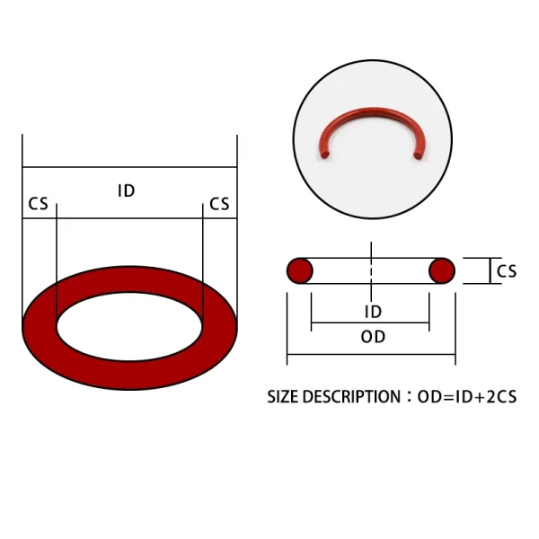 2PCS/lot Silicone rubber oring Red VMQ CS3.5mm OD28/32/35/37/38/40/44/45/48mm O Ring Gasket Silicone O-ring waterproof - Image 5