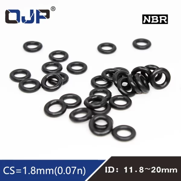 50PCS/lot Rubber Ring NBR Sealing O-Ring 1.8mm Thickness ID11.8/12.5/13.2/14/15/16/17/18/19/20mm Nitrile O Ring Seal Gasket