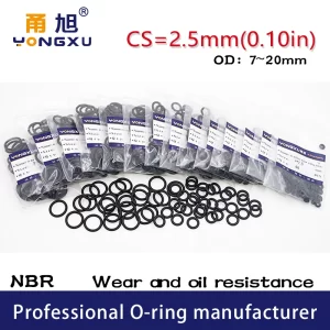 50PCS/Lot Black NBR Sealing O-Ring CS2.5mm Thickness OD7/8/9/10/11/12/13/14/15/16/17/18/19/20*2.5mm Rubber Rings Gasket Washer.-
