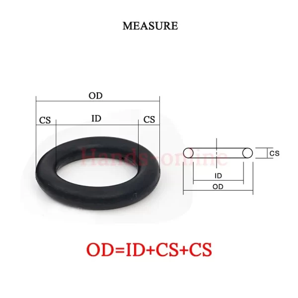 Rubber O Ring Oring gasket Thickness/CS 2.62mm/0.103" NBR Nitrile O-ring seal ID 1.24-55.25mm/0.049-2.175" Mechanical seals - Image 2