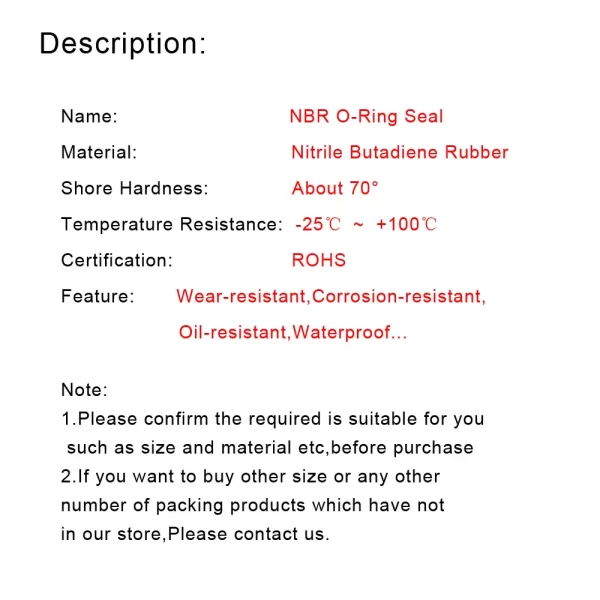 NBR Ring Gaskets CS 4mm OD 13mm~180mm Nitrile Butadiene Rubber O-Ring Washer Resistance To Oil Abrasion Machine Seal - Image 2