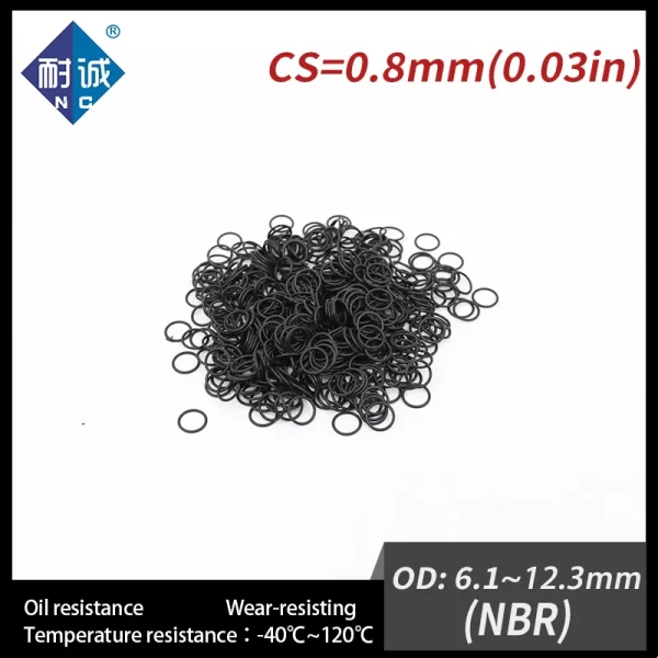 10 PCS / Lot Nitrilet Rubber O-ring Black NBR 70A CS 0.8mm OD 6.1/6.6/8/8.25/8.6/9.5/11.8/12.3*0.8 O Ring Gasket Oil Waterproof - Image 5
