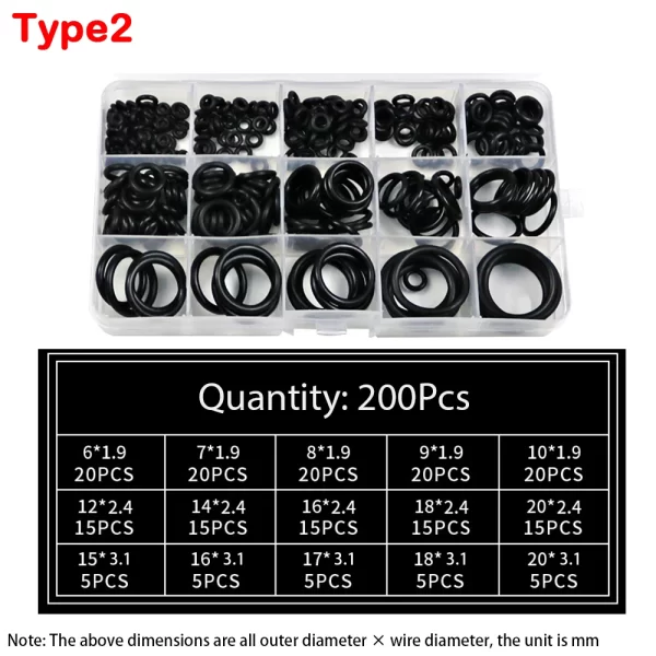 Rubber O Ring Set Gaskets Seal Nitrile Rubber Bands High Pressure O-Rings Repair Kit Sealing Elastic Band O Rubber Rings Set - Image 5