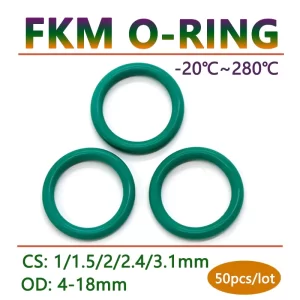50pcs Thickness CS 1 1.5 2 2.4 3.1mm Green FKM Fluorine Rubber O Ring Gasket OD 4-30mm O-Ring Seal Washer Oil Acid Resistant