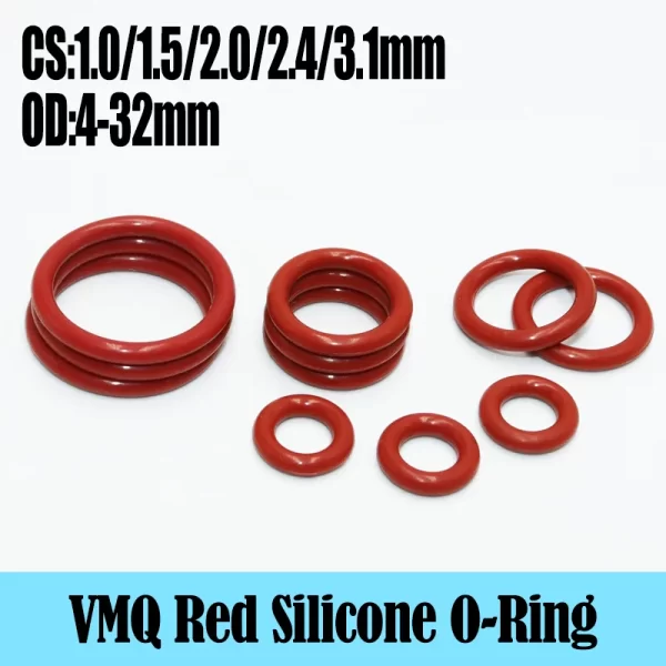 Food Grade Silicone O Ring CS 1/1.5/2.0/2.4/3.1mm Sealing Washer VMQ O-ring Plumbing Gasket Oil Resistant Temperature Car Oring
