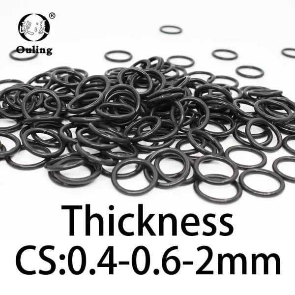O-ring thickness 0.4/0.6/2mm CS NBR Nitrile sealing temperature resistant gasket rubber ring complete in specifications - Image 2