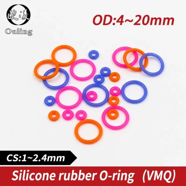 10PCS / batch multicolor silicone rubber O-ring silicone / VMQ thickness CS1/1.5/1.9/2.4mm rubber gasket O-ring - Image 4