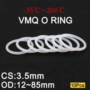 10pc VMQ White Silicone O Ring Gasket CS 3.5mm OD 12~ 85mm Food Grade silicone rings o-rings rubber ring gaskets
