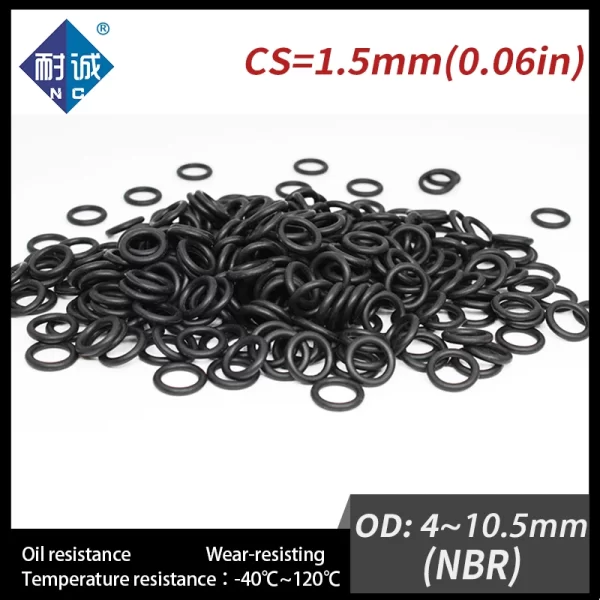 50 PCS / Lot Nitrile Rubber O-ring Black NBR 70A CS 1.5mm OD4/4.5/5/5.5/6/6.5/7/7.5/8/8.5/9/9.5/10/10.5*1.5mm O Ring Gasket.-.1 - Image 2