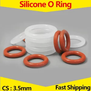 CS 3.5mm,Heat-Resistant Food Grade Silicone O-Ring,VMQ White/Red Rubber Seal O Ring,Thickness 3.5, OD 10-245mm