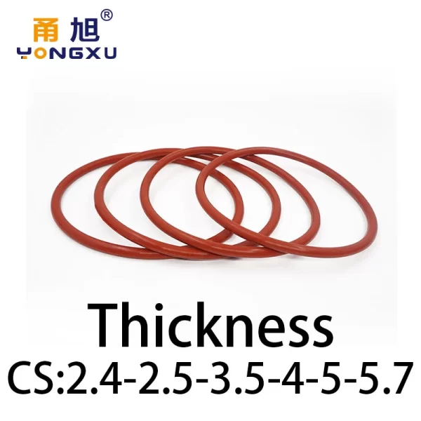 VMQ O-ring thickness 2.4/2.5/3.5/4/5/5.7mm CS silicone red temperature resistant gasket rubber complete in specifications1 - Image 2