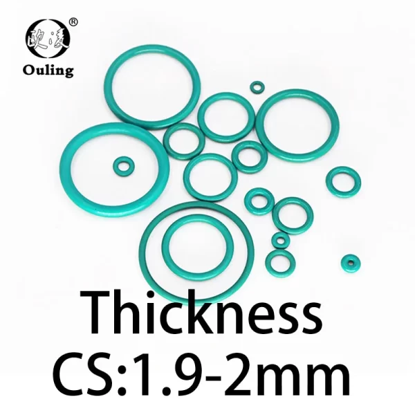 O-ring thickness 1.9/2mm CS fluororubber FKM sealing temperature resistant gasket rubber ring complete in specifications.-.