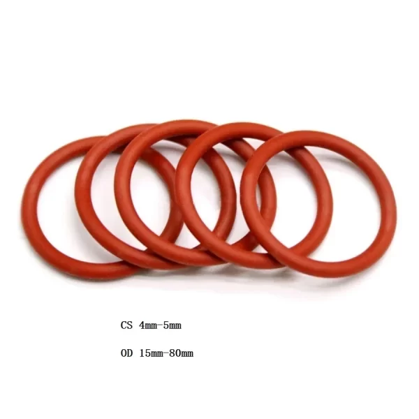 4/5 mm Silicone O-Ring Food Grade Rubber Seal Washer Red O Ring OD 15 mm - 45 mm