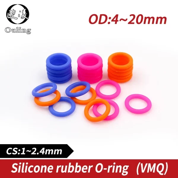 10PCS / batch multicolor silicone rubber O-ring silicone / VMQ thickness CS1/1.5/1.9/2.4mm rubber gasket O-ring - Image 3