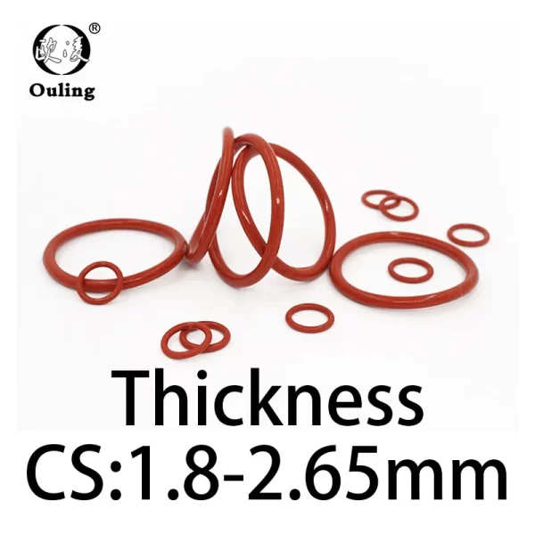 VMQ O-ring thickness 1.8/2.65mm CS silicone red sealing temperature resistant gasket rubber ring complete in specifications1 - Image 2