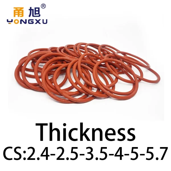 VMQ O-ring thickness 2.4/2.5/3.5/4/5/5.7mm CS silicone red temperature resistant gasket rubber complete in specifications1 - Image 4