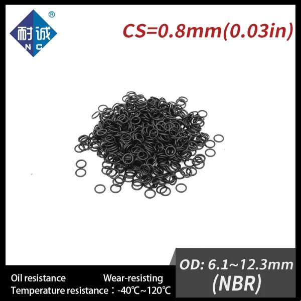 10 PCS / Lot Nitrilet Rubber O-ring Black NBR 70A CS 0.8mm OD 6.1/6.6/8/8.25/8.6/9.5/11.8/12.3*0.8 O Ring Gasket Oil Waterproof - Image 3