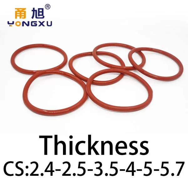 VMQ O-ring thickness 2.4/2.5/3.5/4/5/5.7mm CS silicone red temperature resistant gasket rubber complete in specifications1 - Image 5