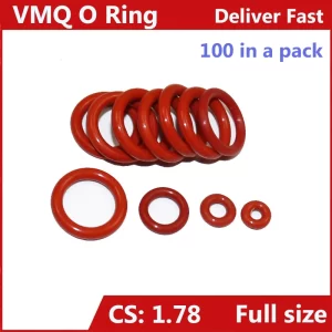 Tichkness 1.78mm,Silicone Rubber Sealing O Ring, VMQ O-Ring,Oil Seal Water Seal Gasket Washer,Pack of 100Pcs,ID 1.78mm - 100mm