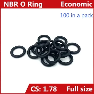 CS 1.78mm,Nitrile Rubber Sealing O Ring, NBR O-Ring,Oil Seal Water Seal Gasket Washer,100Pcs in a Pack,OD 1.78mm - 20.35mm