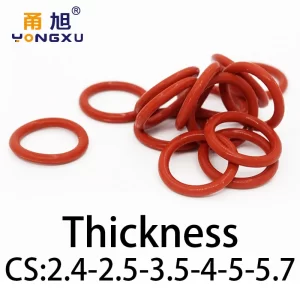 VMQ O-ring thickness 2.4/2.5/3.5/4/5/5.7mm CS silicone red temperature resistant gasket rubber complete in specifications1