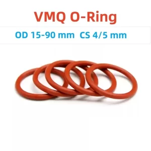 Red Silicone O-Ring OD 15-90 mm Thickness CS 4/5 mm Food Grade Silicone Sealing Ring VMQ Waterproof Insulation -35℃~200℃