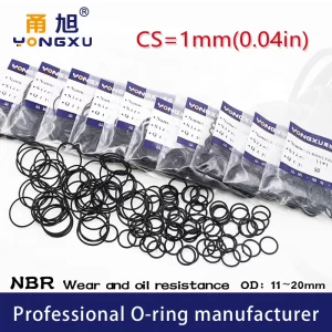 CS 1mm 50PCS/lot Rubber Ring Black NBR Sealing O-Ring OD11/11.5/12/13/14/15/16/17/18/19/20*1mm O Rings Seal Nitrile Gasket Oil.-