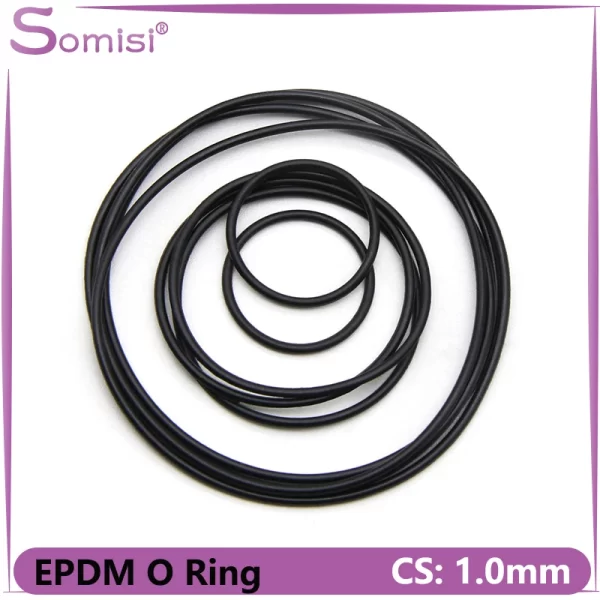 50/100pcs EPDM O Ring Gasket Black CS 1mm OD3 ~ 50mm Acid and Alkali Resistance Water Resistance Friction Resistance O-rings