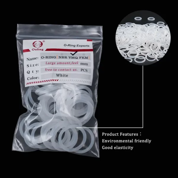White Silicone Ring Silicon CS3mm OD105/110/115/120/125/130/135/140/150/170*3mm Thickness Rubber O-Ring Seal Gasket Washer-.- - Image 2
