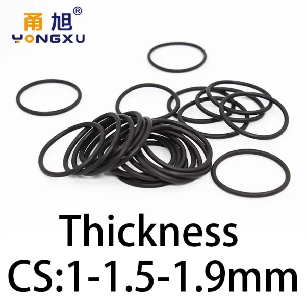 O-ring thickness 1/1.5/1.9mm CS fluororubber FKM sealing temperature resistant gasket rubber ring complete in specifications.- - Image 3