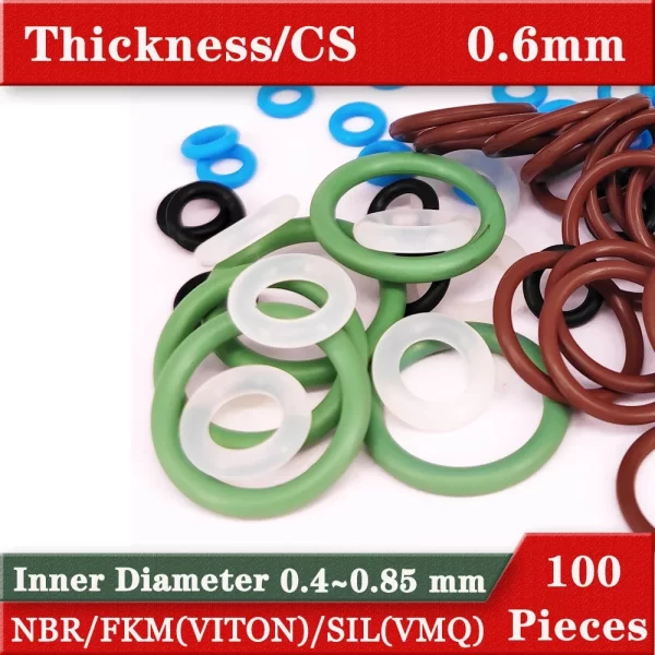 Nitrile Rubber Ring Silicon Ring VITON oring gaskets 0.6mm CS 0.4 ~8.2 mm gas oil Wear Heat Cold Resistance small size o-rings