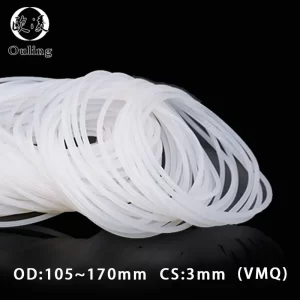 White Silicone Ring Silicon CS3mm OD105/110/115/120/125/130/135/140/150/170*3mm Thickness Rubber O-Ring Seal Gasket Washer-.-