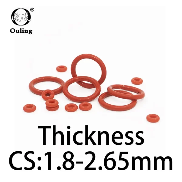 VMQ O-ring thickness 1.8/2.65mm CS silicone red sealing temperature resistant gasket rubber ring complete in specifications1 - Image 3