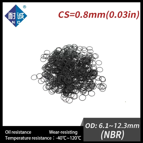 10 PCS / Lot Nitrilet Rubber O-ring Black NBR 70A CS 0.8mm OD 6.1/6.6/8/8.25/8.6/9.5/11.8/12.3*0.8 O Ring Gasket Oil Waterproof - Image 4