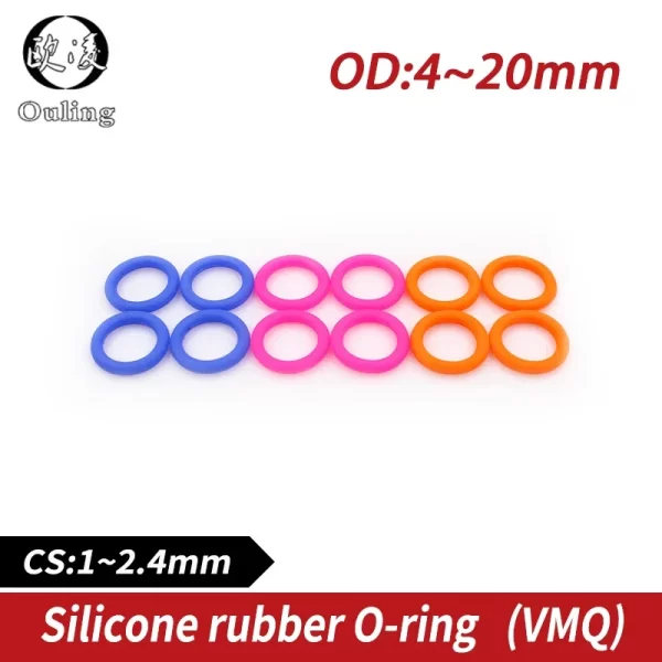 10PCS / batch multicolor silicone rubber O-ring silicone / VMQ thickness CS1/1.5/1.9/2.4mm rubber gasket O-ring - Image 2