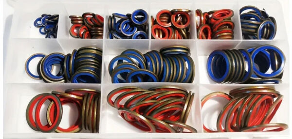 100 245pcs Bonded Seal Washer Assort Kit Hydraulic Oil Resistant Rubber Oil Pipe Seal Gasket Metric NBR M6-30 Combination O-Ring