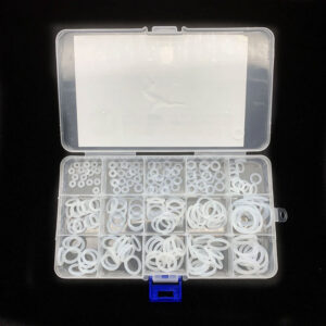 225PCS VMQ White O Ring Gasket Silicone Food Grade O-Rings Silicon Ring High Temperature Gasket Kit Set Box Ring