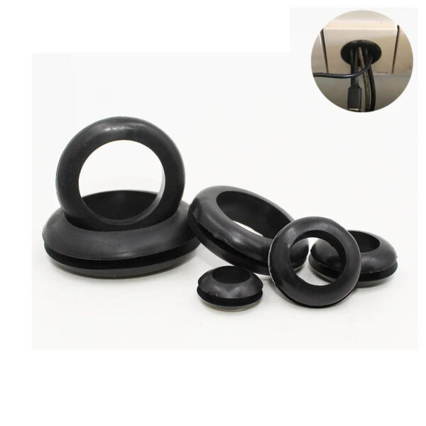 Black Rubber Double Sided Protective Coil Out Hole Wire O Ring Distribution Box Through Wire Ring Seal Ring Grommets Cable