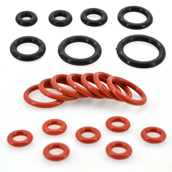 NBR Black O Ring Silicone Seal Rings Gasket VMQ Red Oring Kit Rubber Plumbing Gasket Oil Resistant High Temperature OringsWasher