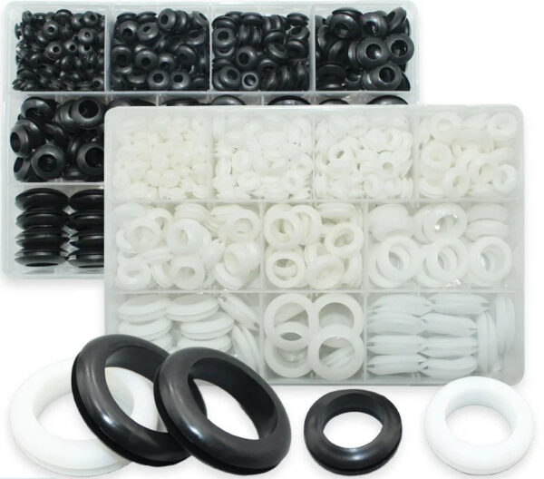 New High Rubber Grommet Protector Ring Cable Gasket Blanking Black O Ring Seal ORing Kit for Wire Electrical Appliance Plumbing
