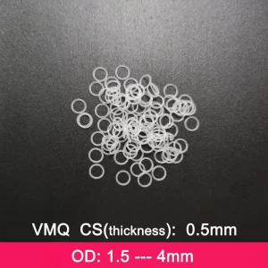 VMQ Rubber Ring Gasket C/S 0.5mm Thickness OD 1.5/2/2.5/3/4mm Seal O Ring Silicone Washer Food Grade Silicon
