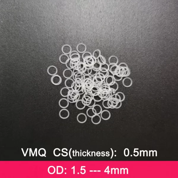 VMQ Rubber Ring Gasket C/S 0.5mm Thickness OD 1.5/2/2.5/3/4mm Seal O Ring Silicone Washer Food Grade Silicon