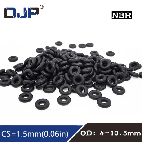 50PC/lot Rubber Ring NBR Sealing O Ring CS 1.5mm OD4/4.5/5/5.5/6/6.5/7/7.5/8/8.5/9/9.5/10/10.5mm O-Ring Seal Gasket RingWasher.-