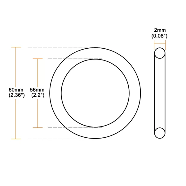 10pcs NBR O Ring Seal Gasket Thickness CS 2mm OD 38~70mm Nitrile Rubber O-Rings Seal Rings Sealing Gaskets Oil Resistance Washer - Image 3