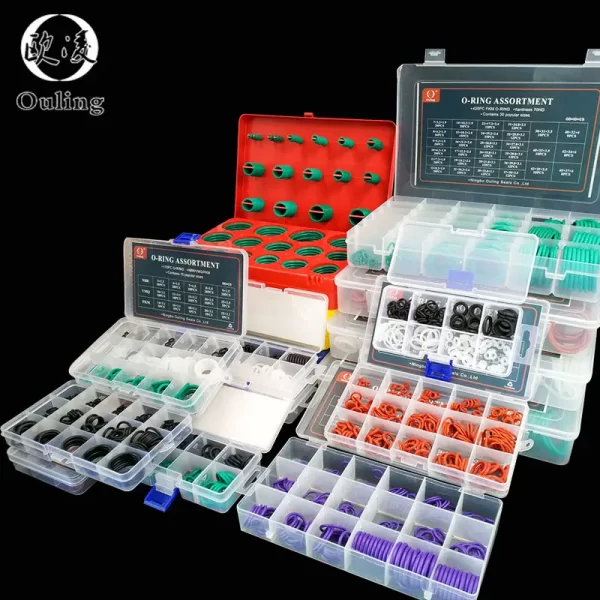 O Rings Rubber Silicone O Ring Seal NBR VMQ FKM Sealing O-rings Nitrile Washer Rubber oring set Assortment Kit Set Box Ring-.- - Image 3