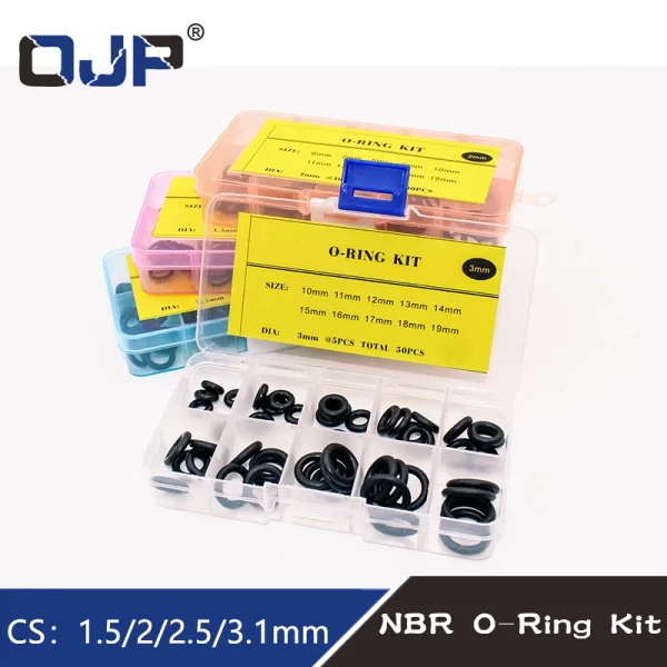 Thickness 1.5/2/2.5/3/1.8/2.65mm O Rings Rubber Seal NBR Sealing O-rings Nitrile Washer o-ring set Assortment Kit Set Box-.- - Image 2
