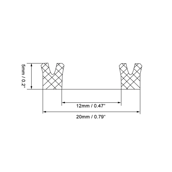 Uxcell 1Pcs 12x20x5mm Hydraulic Seal Piston Shaft USH Type Oil Sealing O-Ring Black Nitrile Rubber Gasket Sealing Rings - Image 2